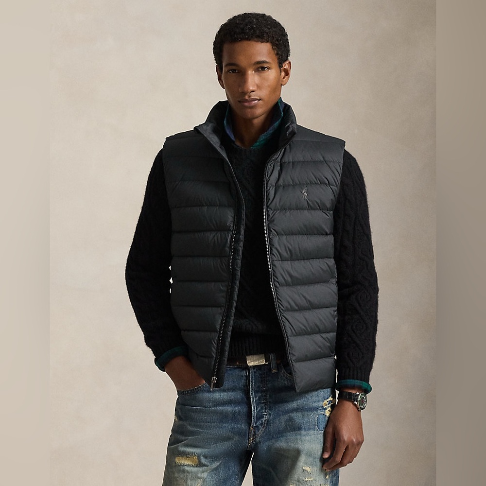 Polo Ralph Lauren Lightweight Packable Down Vest in dark grey